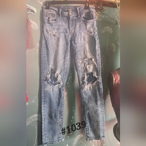 American Eagle Outfitters Ripped Blue Boyfriend Jeans